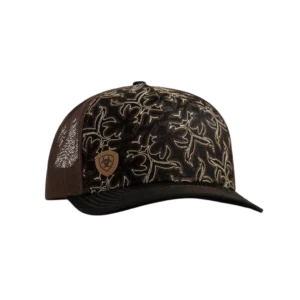 Ariat Cap 'Shield Logo' Mesh Snap Back Black Brown