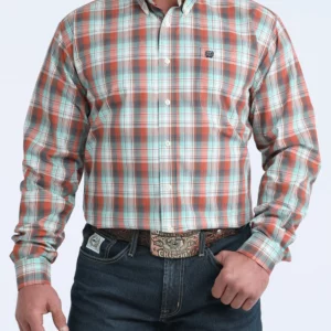 Cinch Men's Shirt 'Classic Fit' Plaid Red MTW1106039 MUL