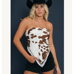 Ringers Western Women's Scarf Top 'Daisy' White/Tan