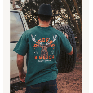 Ringers Western Men's T Shirt 'Buck' Loose Fit Pine 125045RW-PN