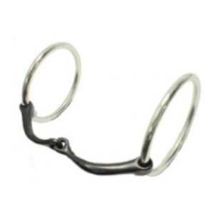 Sweet Iron Snaffle Curved Fine Mouth 3 Ring Pony 071001P