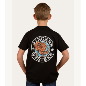 Ringers Western Boy's T-Shirt 'Outta Towner' Classic Fit Black 325009RW-BLK