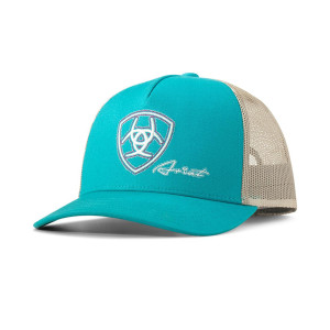 Ariat Cap 'Shield Logo' Mesh Snap Back Turquoise