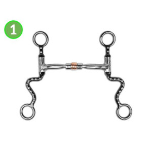 Myler MB03 Western Bit L1 Black Steel Shank Medium Port 89-13035