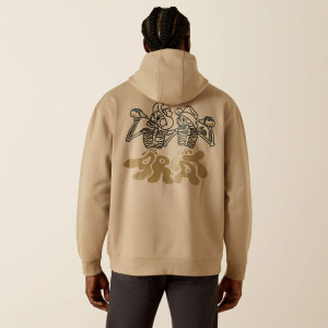 Ariat Men's Hoodie 'Drinking Buddies' Beige 10062502