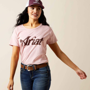 Ariat Women's T-Shirt 'Spur Script' Dusty Pink 10063761