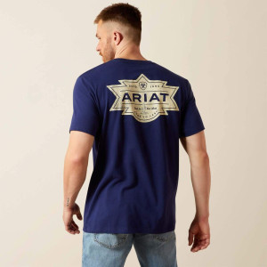 Ariat Men's T-Shirt 'Mesa Motif Lockup' Medieval Blue 10065904