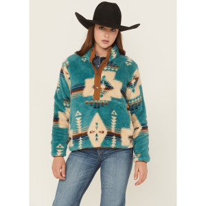 Ariat Women's Sweatshirt 'Berber' Snap Front Southwestern Print Agave 10062613