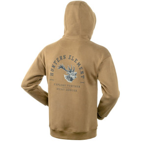 Hunters Element Men's 'Roaring Stag' Hoodie Dark Sand