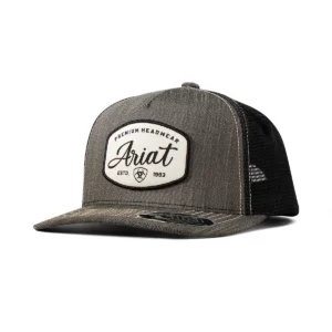 Ariat Trucker Cap 'Premium Headwear Patch' Snap Back Mesh Black