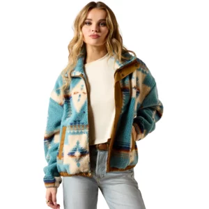 Ariat Women's Jacket 'Sherpa Blocked' Southwestern Print Agave 10062814