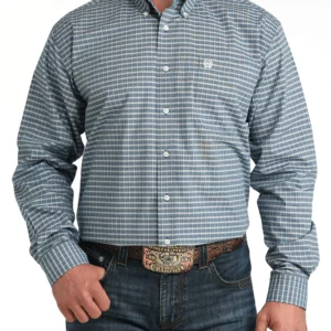 Cinch Men's Shirt 'Classic Fit' Plaid Blue MTW1106053 BLU