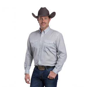 Roper Men's Shirt 'Amarillo Collection' Print Grey 03-001-0325-2104 GY