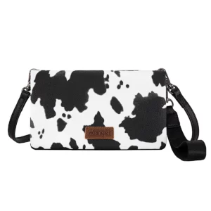 Wrangler Wallet Bag 'Crossbody' Cow Print Tan/Black X6W4902BAG
