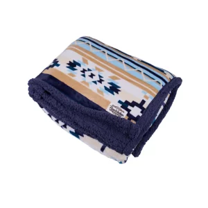 Pure Western Snuggle Rug 'Aztec' Natural/Blue P6W2975RUG