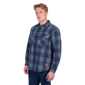 DuxBak Men's Shirt 'Miles' Thermal Long Sleeve Navy/Teal D6W1116200