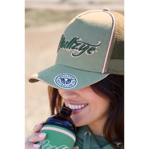 Bullzye Trucker Cap HP 'Rhea' Moss/Blush B6W2948CAP