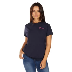 Bullzye Women's T Shirt 'Vibes' Short Sleeve Navy B6W2503527