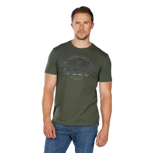 Bullzye Men's T Shirt 'Live Fast' Short Sleeve Green B6W1503506