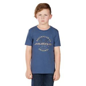 Bullzye Boy's T Shirt 'Live Fast' Short Sleeve Blue Steel B6W3503506