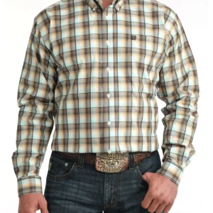 Cinch Men's Shirt 'Classic Fit' Plaid Brown MTW1106067 MUL