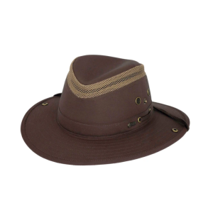 Outback Trading Hat 'Mariner' Polycotton with Upper Mesh Dark Brown
