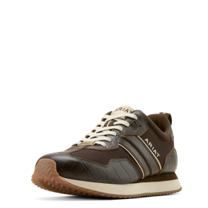 Ariat Men's Ranch Runner Chocolate/Antique Tan croc Print 10074199