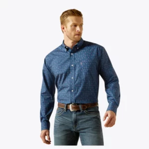 Ariat Men's Shirt 'Darwin' WF long Sleeve Denim Blue 10062194