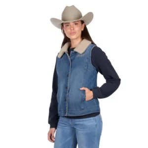 Wrangler Women's Vest 'Dixie' Reversible Denim/Multi X6W2602570