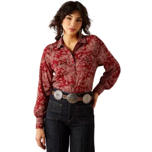 Ariat Women's Shirt 'Imprints' Snap Button Long Sleeve Antique Paisley 10062809