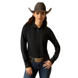 Ariat Womens Shirt Kirby Pro Long Sleeve Black 10052132 CLEARANCE !!