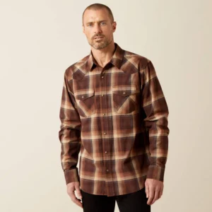 Ariat Men's Shirt 'Hodges' Retro Long Sleeve Snap Brown 10065759