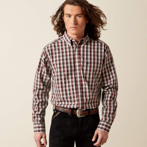 Ariat Men's Shirt 'Atlas' WF Fitted Long Sleeve Brown 10065777