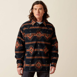 Ariat Men's Shirt Jacket 'Hensley' Corduroy Retro Dark Grey 10065817