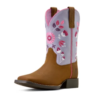 Ariat Girl's Boots 'Wild Bloom' WST Distressed Brown/Mystic Lavender 10074202