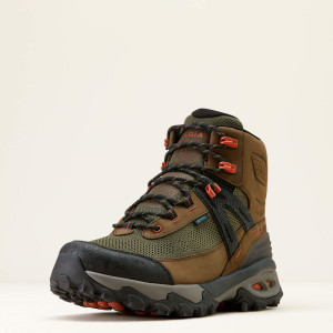 Ariat Men's Boots 'Traverse' Mid H2O Waterproof Brown Bark/Evergreen 10074272