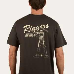 Ringers Western Men's T Shirt 'Get The Job Done' Loose Fit Charcoal 125029RW-CHC