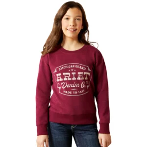 Ariat Girl's Sweatshirt 'Emblem' Beaujolais Heather 10065861