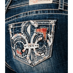 Grace in LA Women's Jeans 'Flu De Lee' Easy Fit Mid Rise Boot Cut EB51939