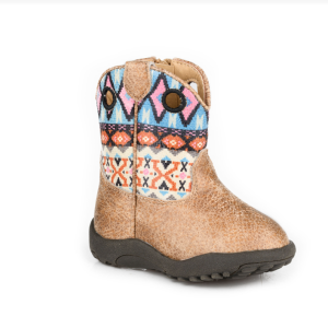 Roper Girl's Boots Infant Cowbaby 'Willow Aztec' Tan 09-016-1910-3773