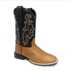 Roper Boy's Boots Kid's 'Gabriel' Tan/Black Leather 09-018-0904-3779 TA