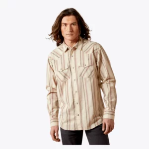 Ariat Men's Shirt 'Hines' Retro Long Sleeve Snap Off White 10065757
