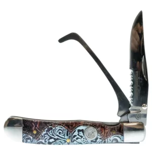 Whiskey Bent Pocket Knife 'Trapper' Hoofpick With Clip Tooled Country KWB20-38