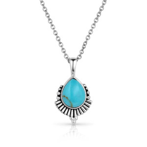 Montana Silversmiths Necklace 'Simple Flourish' Turquoise NC5774