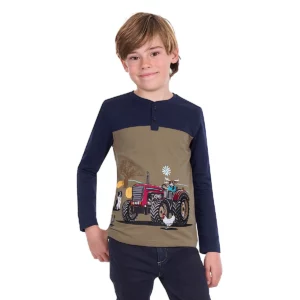 Thomas Cook Boy's T Shirt 'Karl Henley' Long Sleeve Navy/Tan T6W3517201