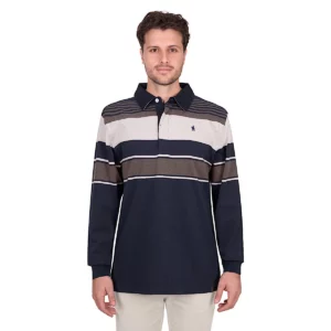 Thomas Cook Men's Rugby Jumper 'Bryan' Navy/Dark Tan