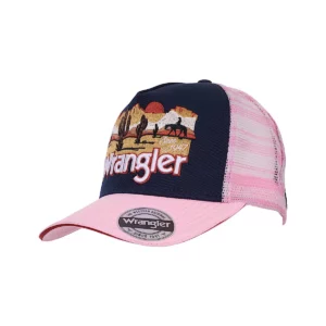 Wrangler Women's Trucker Cap 'Darla' HP Ponytail Navy/Pink X6W2938CAP
