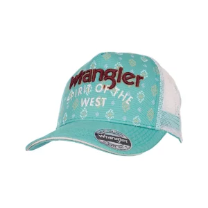 Wrangler Women's Trucker Cap 'Stevie' HP Ponytail Aqua X6W2937CAP