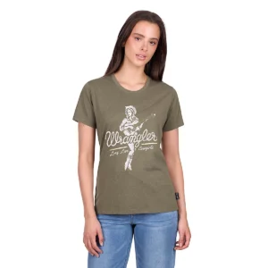 Wrangler Women's T Shirt 'Adriana' S/S Khaki Marle X6W2598538