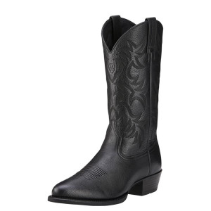 Ariat Men's Boots 'Heritage Western R Toe' Black Deertan 10002218